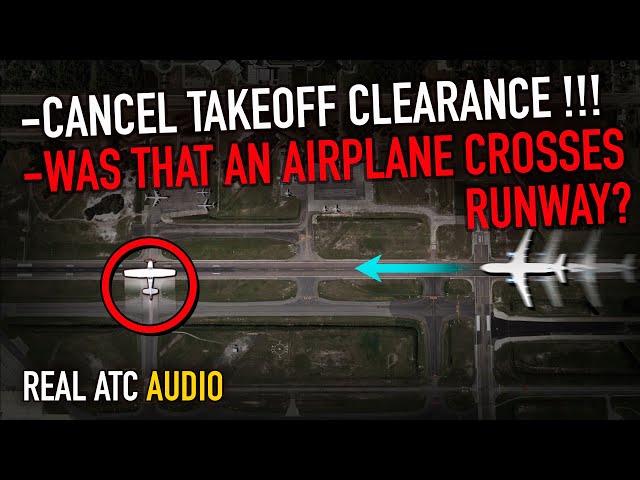 Airplane Crosses Runway in Front of Departing Aircraft at Orlando Sanford Airport. REAL ATC