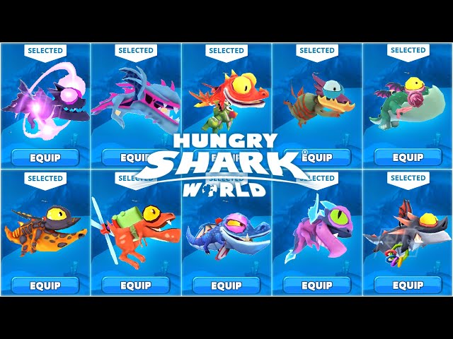 ALL BABY DRAGON UNLOCKED & ALL BABY DRAGONS GAMEPLAY | Hungry Shark World X Hungry Dragon