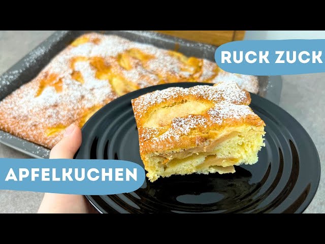 5 min Ruck Zuck Apfelkuchen | Blech Apfelkuchen schnell und einfaches Rezept