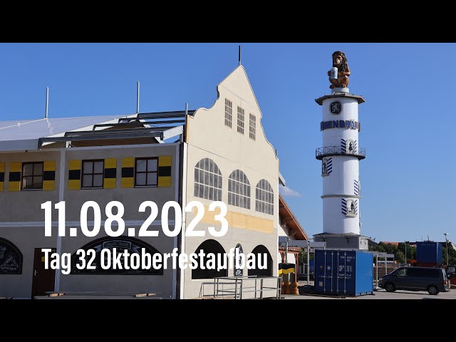 Oktoberfest-Aufbau 2023: Tag 32 des Aufbaus 11.08.2023 (Freitag)