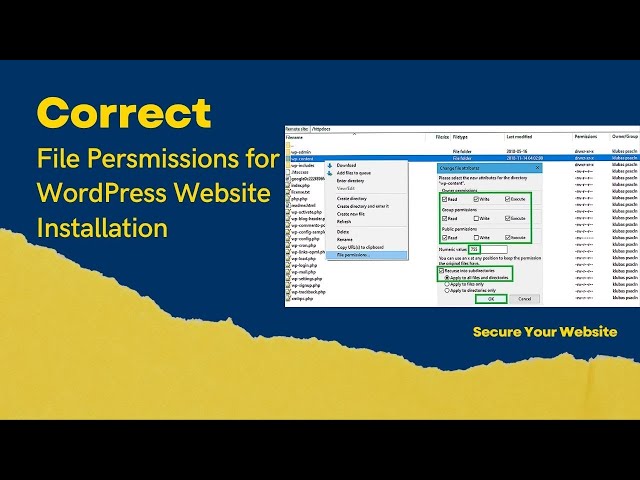 Correct File Permissions for WordPress Website | Installation File Permissions | Secure your WP Site
