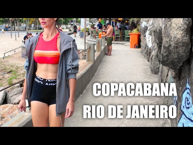 Rio de Janeiro Copacabana Beach Walking Tour | Brazil Beach Virtual Travel in 4K