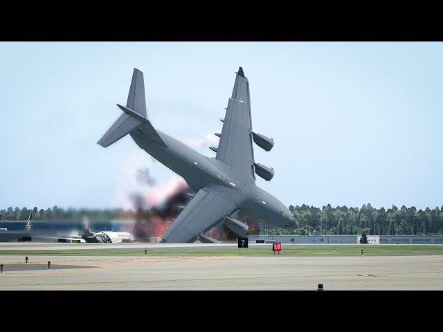 Pilot Of Military Aircraft C-17 Was Escorted Out Of Airport After This Landing | X-PLANE 11