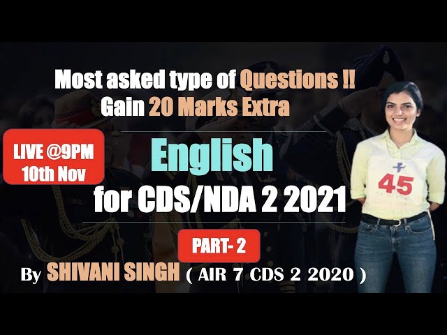 English Most Important Questions for CDS 2 2021 | Eng Revision | INSIGHT SSB | With Shivani Singh