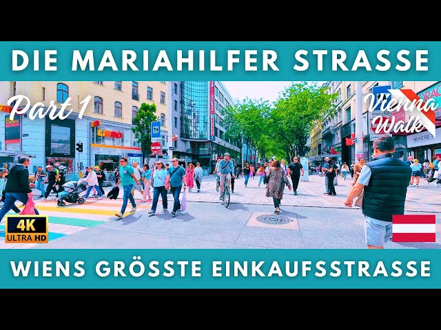 Österreich Wien Mariahilfer Straße - Einer der längsten Einkaufsstraßen Europas Teil 1 - 4K Rundgang