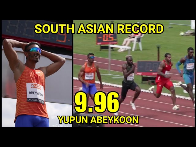 Yupun Abeykoon set Sri Lanka and South Asian Record 9.96sec at Resisprint Int'national - Switzerland