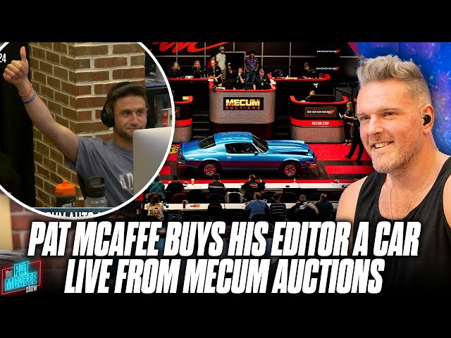 Pat McAfee Buys His Editor A Car LIVE on Air From Mecum Auto Auctions