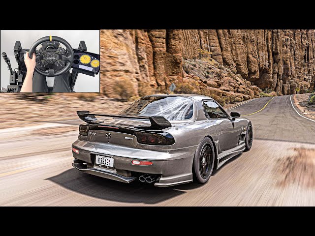 Mazda RX-7 Canyon Drive | Forza Horizon 5 | Steering Wheel Gameplay