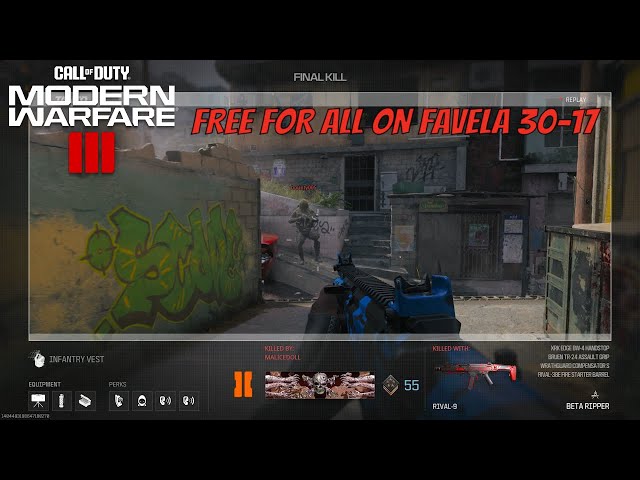 CALL OF DUTY MODERN WARFARE 3 FREE FOR ALL ON FAVELA 30-17 BETA RIPPER (RIVAL 9)