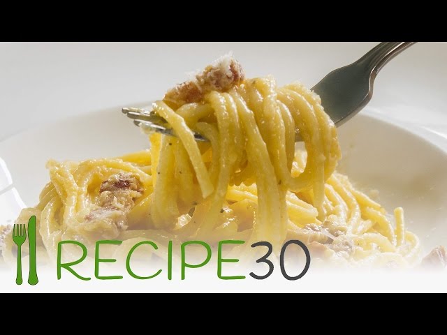 Spaghetti Carbonara the authentic Italian pasta recipe - By recipe30.com