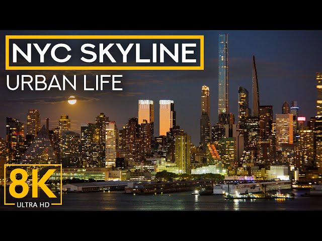 New York City Skyline Screensaver in 8K - Best Night Views of NYC