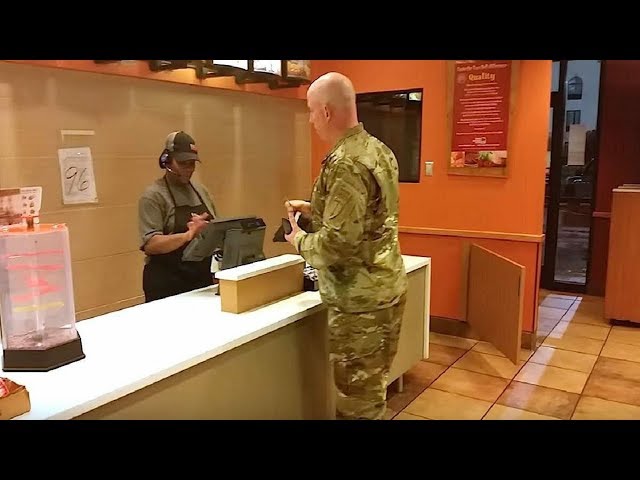 Soldier Goes To Order Taco Bell Meal, Stops Cold When Hearing 2 Boys Behind Him