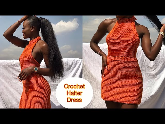 Crochet Ribbed Halter  Dress   #crochetdress