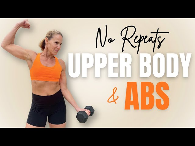 25 MIN TONED UPPER BODY + ABS Workout With Weights | NO REPEAT | Summer Body Shred Challenge