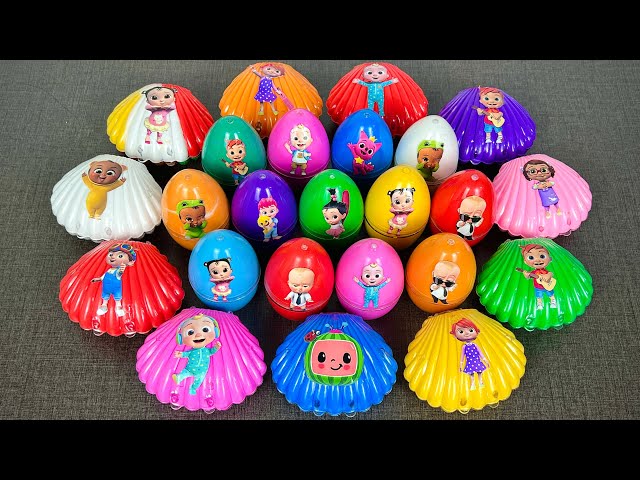 Finding Pinkfong, Cocomelon, Baby Shark Rainbow Dinosaur Eggs with CLAY ! Satisfying ASMR Videos