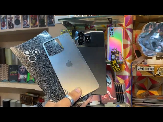 Fake Iphone Realme C53 to Convert Iphone 12 Pro (Black Mirror Glass Change Trending Mobile Glass