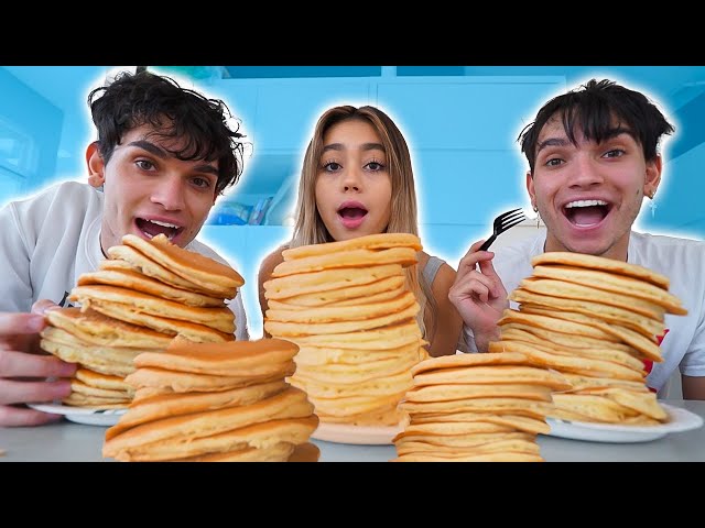 WHO CAN EAT THE MOST PANCAKES? w/ Lucas and Marcus