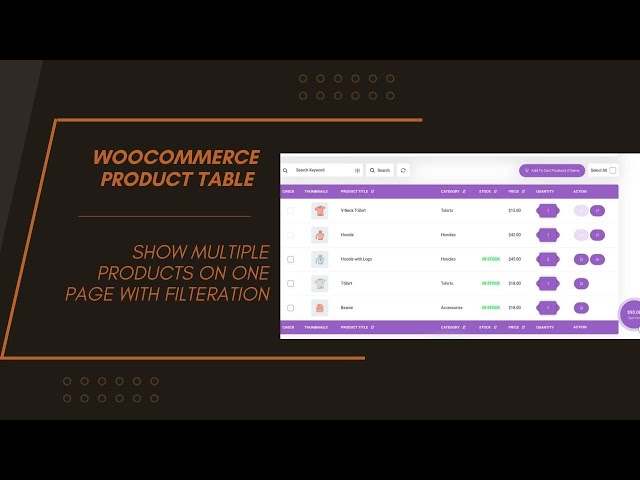 How To Show Multiple Products On ONE Page in Table Format with Filtration | WooCommerce Add On