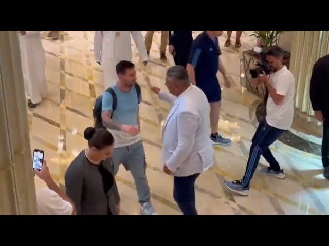 Lionel Messi and the Argentina team have just landed in Abu Dhabi for the World Cup