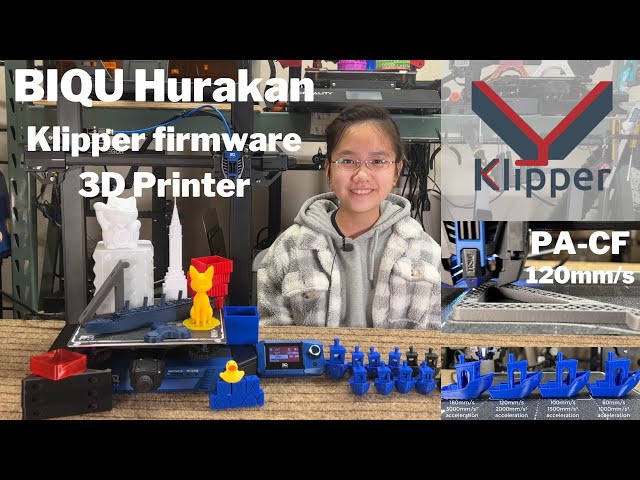 Klipper firmware BIQU Hurakan 3D Printer, speed test, Input shaper & pressure advance tuning 180mm/s
