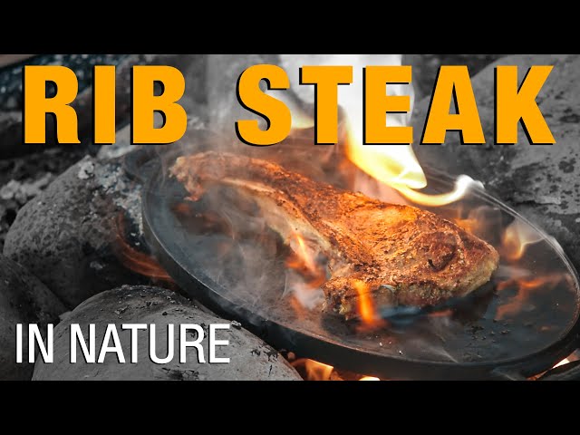 Delicious Beef Rib Eye Steak on the Grill in the Great Outdoors 🌲🔥