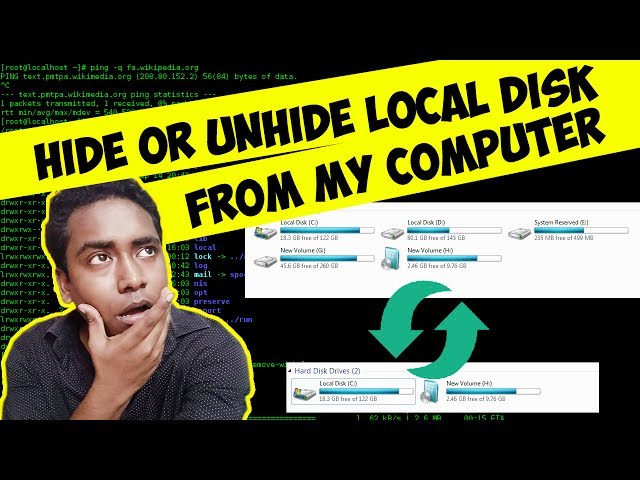 How to Hide or Unhide Local Disk Drives From My Computer  using Command Prompt