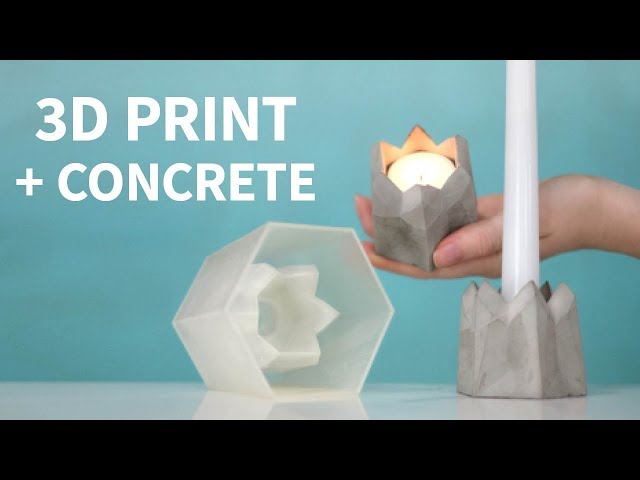 Turn a 3D PRINT into CONCRETE - dual size candle holder!