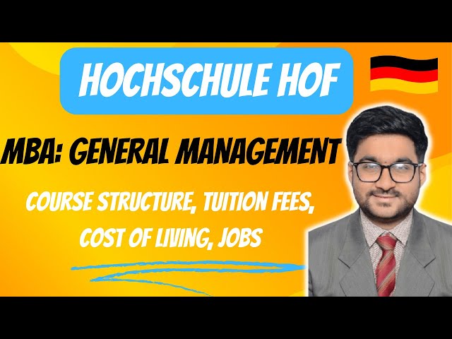 Hochschule Hof: MBA in General Management Germany | Complete Course Information | Masters in Germany