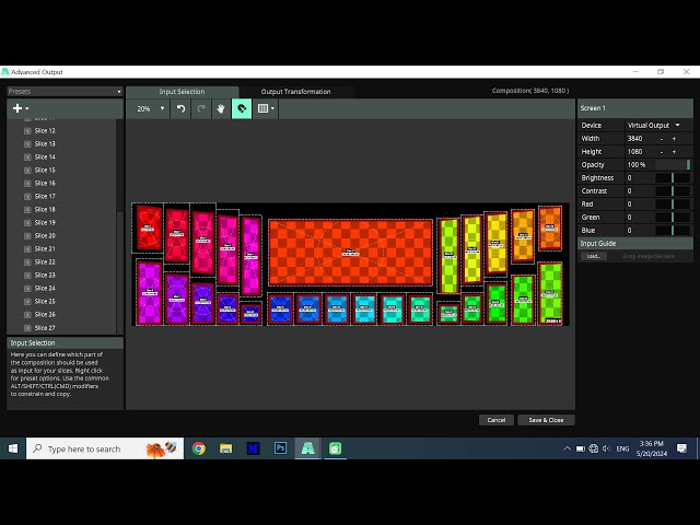 Design modify and chaser effect in Resolume Arena 7.Slice mapping