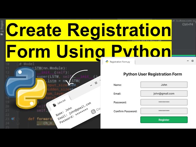 Python Project - Create Registration Form Using Python And Store User Data