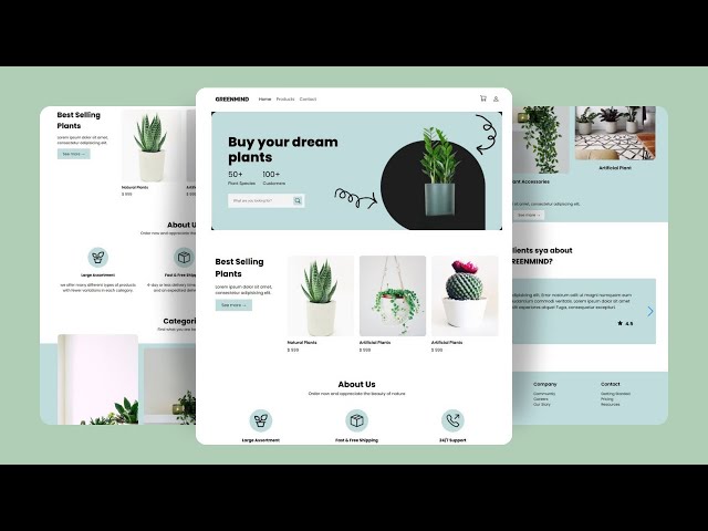 Plants Website Design: HTML, CSS & JS