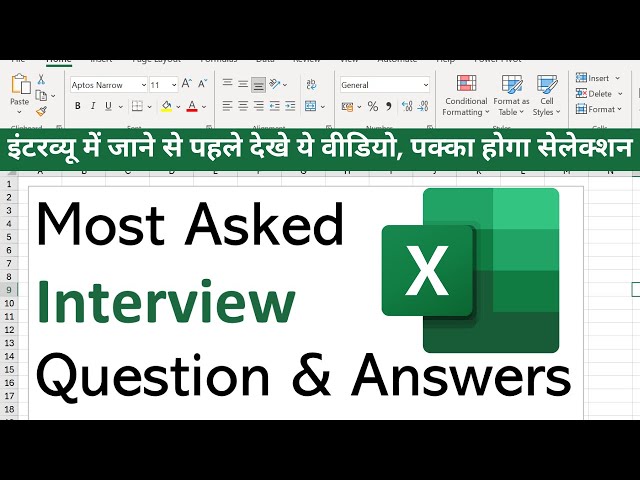 Top 5 Excel Questions for Job Interview | Excel Interview Questions and Answers