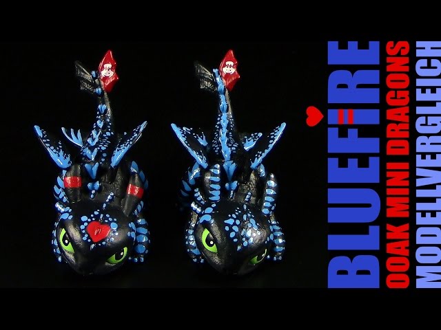 Nachtschatten - Bluefire Mini Dragon OOAK Repaint / Slideshow & Vergleich