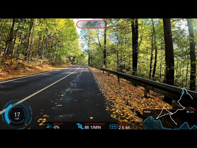 40 minutes Indoor Cycling Workout Saarland Garmin mph Display 4K Video