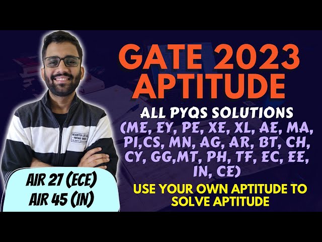 GATE 2023 APTITUDE PYQS || All Branches || PrepFusion || GATE 2024