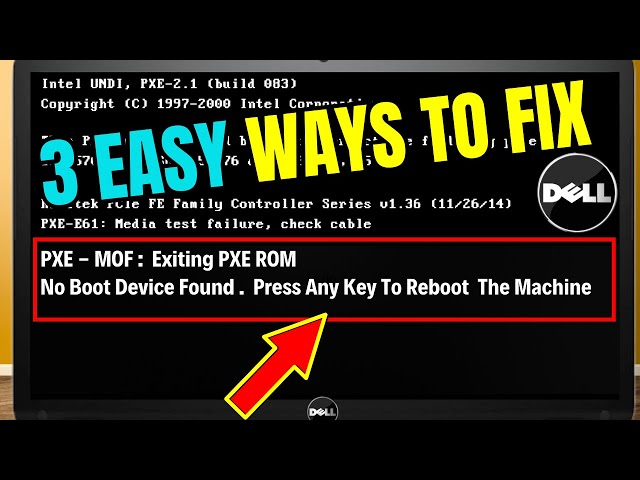 (UPDATED 2024) How To Fix No Boot Device Found Press Any Key to Reboot the Machine