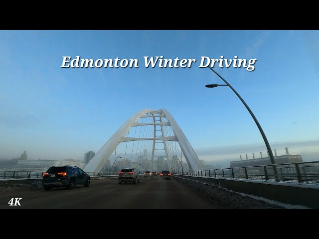 Driving - Cold and Foggy Friday Morning, Edmonton, Alberta,  🇨🇦 - Jan 2024
