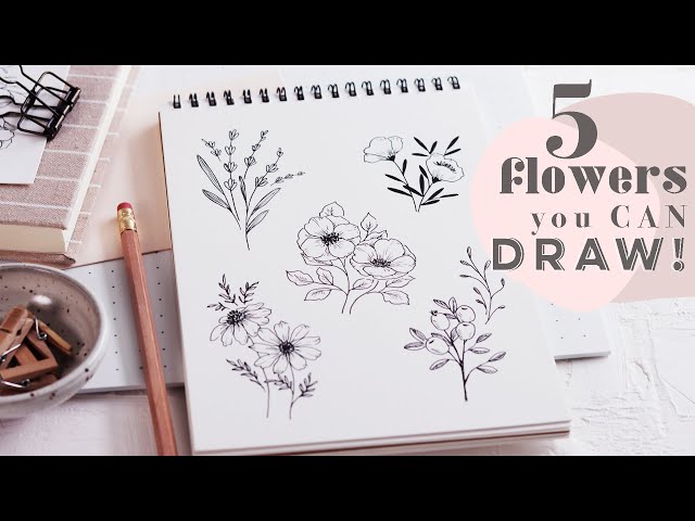 Five Pretty Flower Doodles | Learn to Draw NOW!