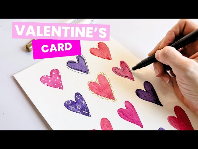 Paint a Watercolor Valentine's Day Card