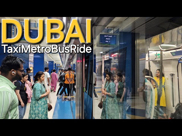 Dubai UAE Public Transport: "DUBAI ISLANDS" to DSO via Gold Souk MS & Oud Metha MS (4.11.24: 4K-UHD)