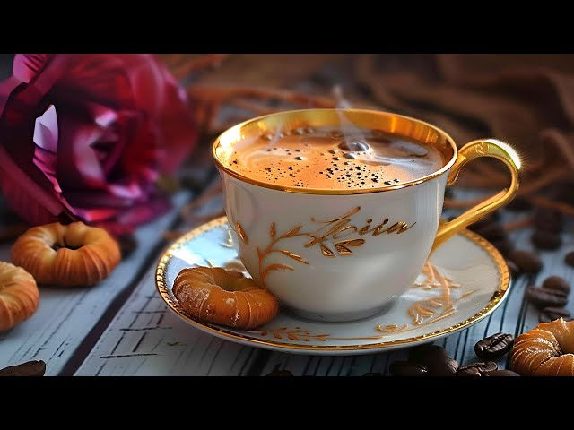 Coffee Golden Moments 4K ☕ Happy Relaxing Coffee Jazz for a Bright Start to Your Day 🎶