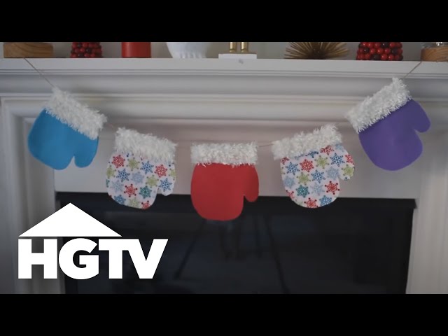 DIY Fuzzy Mittens Garland | HGTV