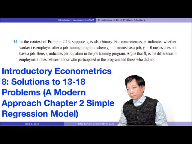 Solutions to 13-18 Problems (A Modern Approach Chapter 2) | Introductory Econometrics 8