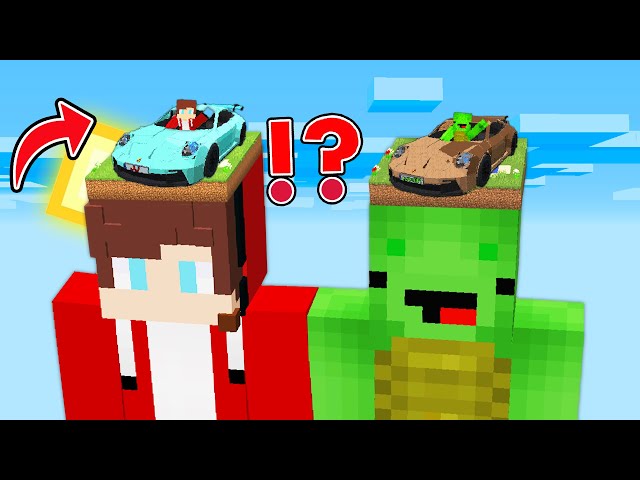 Poor Mikey vs Rich JJ Diamond Car on The Mikey and JJ's Heads Challange in Minecraft !
