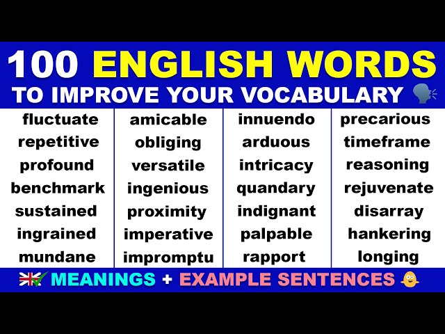 100 English Words To Improve Your English Vocabulary | English Speaking Practice