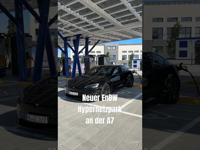 Hypernetz - Neuer mega EnBW Schnellladepark mit 32 x 300 kW an der A7 #shorts