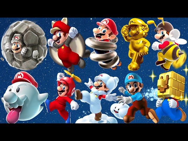 Special Collection of All Power-Ups in Super Mario Game Series (No Damage)