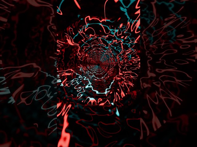 VJ #loop NEON Hypnotic Red Teal Tunnel #abstract Background Video 4k  Screensaver Calm Blender-Art