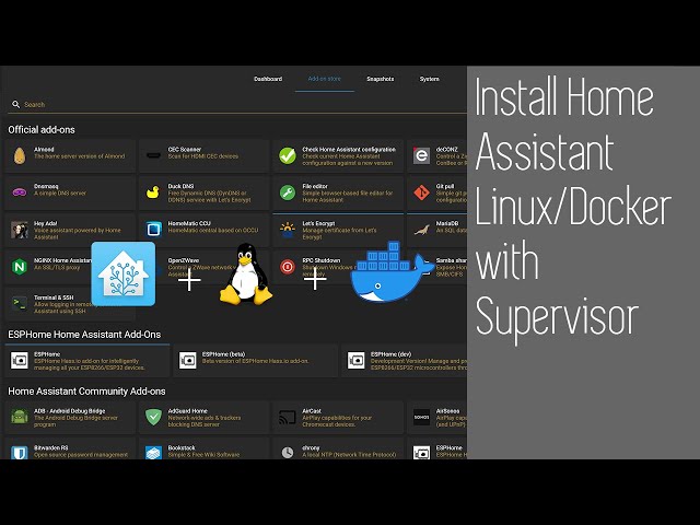 Install Home Assistant on Linux/Docker with Supervisor (how to get add ons!) - Ubuntu 20.04