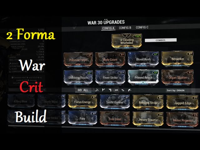 Warframe Weapon Builds - War Crit Build (2 Forma)